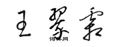 駱恆光王翠霜草書個性簽名怎么寫