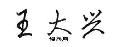 駱恆光王大興行書個性簽名怎么寫