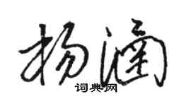 駱恆光楊涵草書個性簽名怎么寫