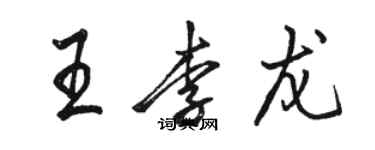 駱恆光王李龍行書個性簽名怎么寫