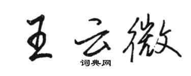 駱恆光王雲微行書個性簽名怎么寫