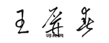 駱恆光王屏春草書個性簽名怎么寫