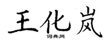 丁謙王化嵐楷書個性簽名怎么寫