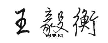 駱恆光王毅衡行書個性簽名怎么寫