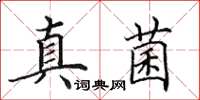 田英章真菌楷書怎么寫