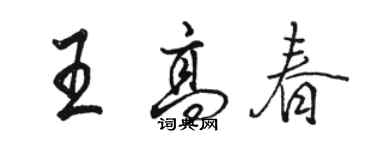 駱恆光王高春行書個性簽名怎么寫