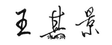 駱恆光王其景行書個性簽名怎么寫