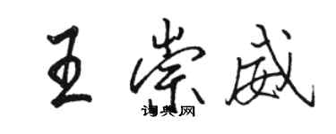 駱恆光王崇威行書個性簽名怎么寫