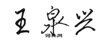 駱恆光王泉興行書個性簽名怎么寫