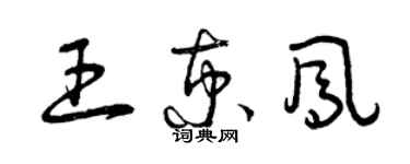 曾慶福王京鳳草書個性簽名怎么寫