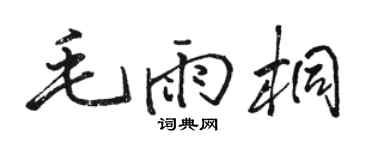 駱恆光毛雨桐行書個性簽名怎么寫