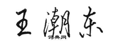 駱恆光王潮東行書個性簽名怎么寫