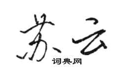 駱恆光蘇雲行書個性簽名怎么寫