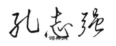駱恆光孔志強行書個性簽名怎么寫