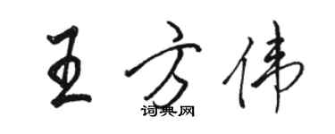 駱恆光王方偉行書個性簽名怎么寫