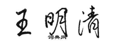 駱恆光王明清行書個性簽名怎么寫