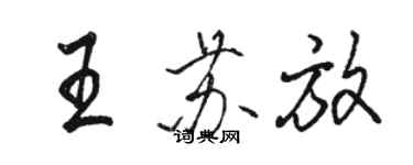 駱恆光王蘇放行書個性簽名怎么寫