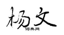 曾慶福楊文行書個性簽名怎么寫