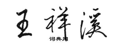 駱恆光王祥溪行書個性簽名怎么寫