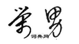 駱恆光榮男草書個性簽名怎么寫