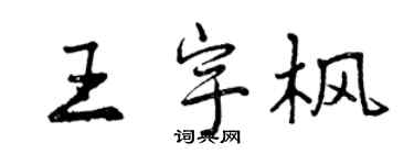 曾慶福王宇楓行書個性簽名怎么寫