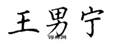 丁謙王男寧楷書個性簽名怎么寫