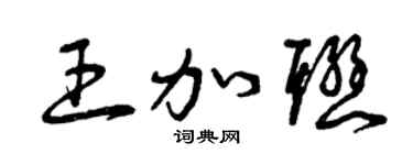 曾慶福王加聯草書個性簽名怎么寫