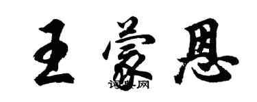 胡問遂王蒙恩行書個性簽名怎么寫