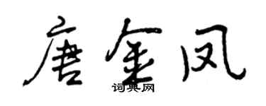 曾慶福唐金鳳行書個性簽名怎么寫