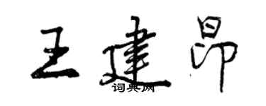 曾慶福王建昂行書個性簽名怎么寫