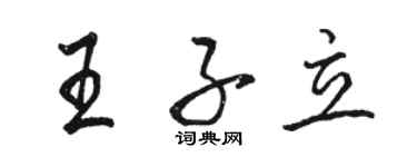 駱恆光王子立行書個性簽名怎么寫