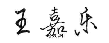 駱恆光王嘉樂行書個性簽名怎么寫