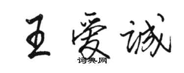 駱恆光王愛誠行書個性簽名怎么寫