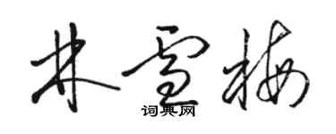 駱恆光林雪梅草書個性簽名怎么寫