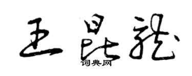 曾慶福王昆龍草書個性簽名怎么寫