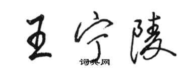 駱恆光王寧陵行書個性簽名怎么寫