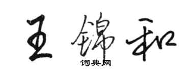 駱恆光王錦和行書個性簽名怎么寫