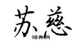 丁謙蘇慈楷書個性簽名怎么寫