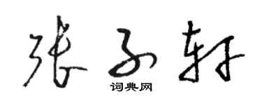 駱恆光張子軒草書個性簽名怎么寫