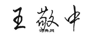 駱恆光王敬中行書個性簽名怎么寫