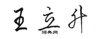 駱恆光王立升行書個性簽名怎么寫