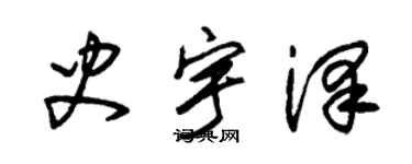 朱錫榮史宇澤草書個性簽名怎么寫