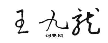 駱恆光王九龍草書個性簽名怎么寫