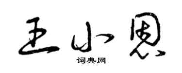 曾慶福王小恩草書個性簽名怎么寫