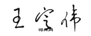 駱恆光王定偉草書個性簽名怎么寫