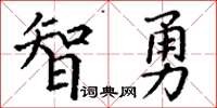 丁謙智勇楷書怎么寫