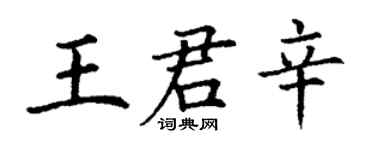 丁謙王君辛楷書個性簽名怎么寫
