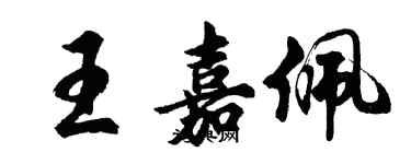 胡問遂王嘉佩行書個性簽名怎么寫