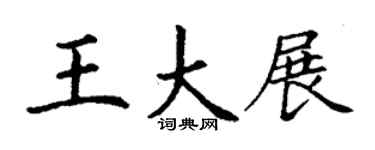 丁謙王大展楷書個性簽名怎么寫