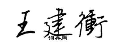 王正良王建沖行書個性簽名怎么寫